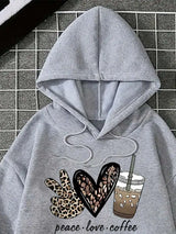 Heart Letter Graphic Hoodie
