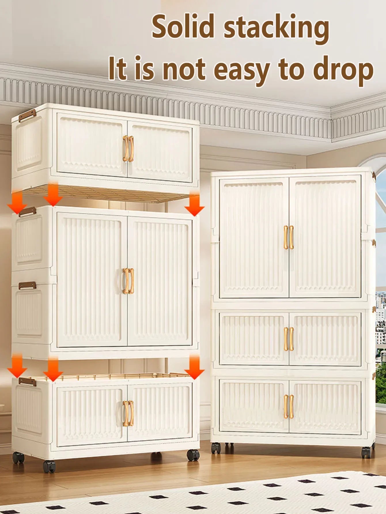 Large Capacity Dustproof Wardrobe Sundries Cabinet Multifunction Folding Storage Cabinet Locker Closet Organizer