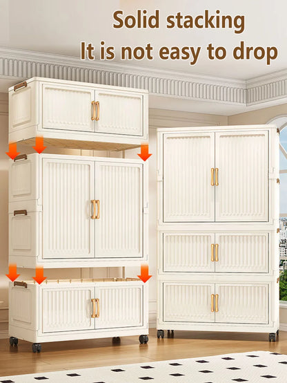 Large Capacity Dustproof Wardrobe Sundries Cabinet Multifunction Folding Storage Cabinet Locker Closet Organizer