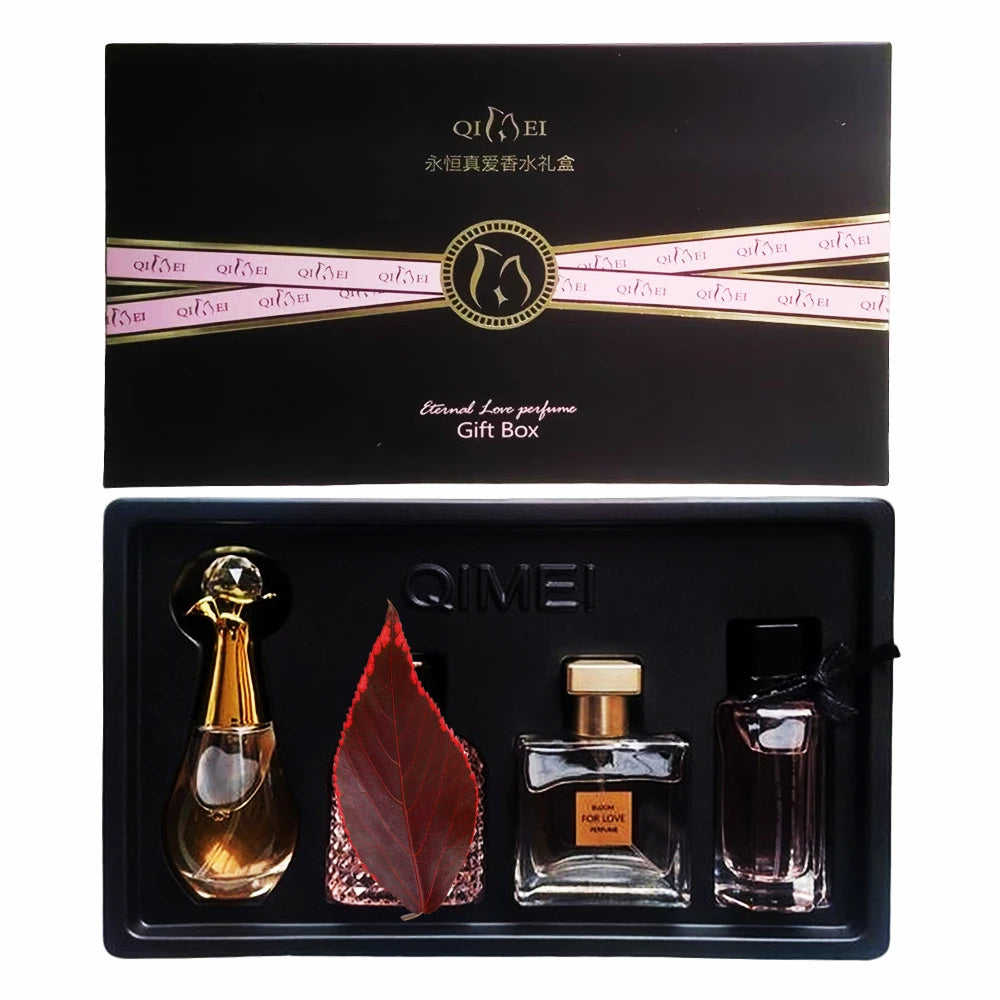Luxury Brand Perfume Women Eau De Parfum Femme Gift Box 4Pcs Set 100ml Perfumes De Mujer Fresh Natural Floral Fruity Scent Spray