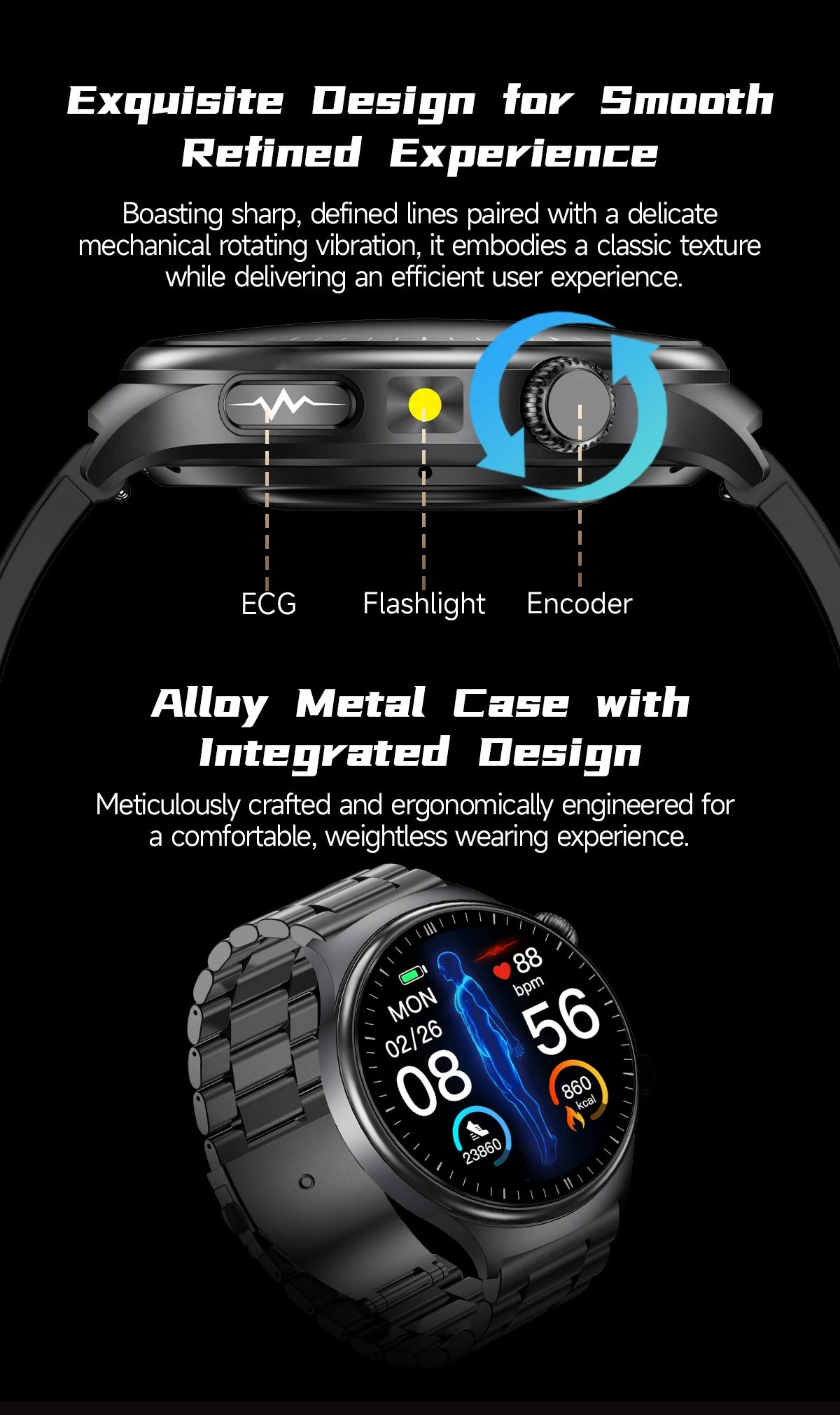 2026New High-end Health Smart Watch For Men Women Blood Lipids Uric Acid Blood Pressure Accurate Data ECG+PPG BT Call Smartwatch
