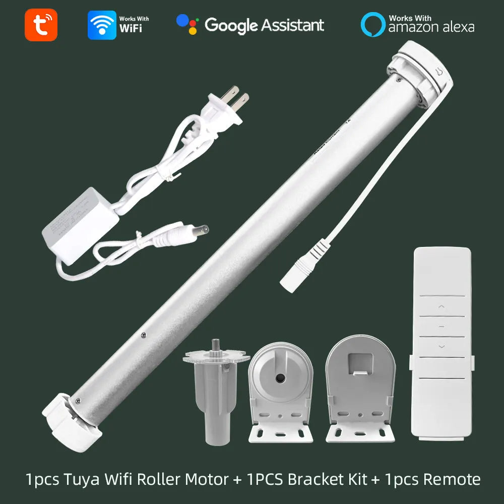 Tuya Wifi Roller Shutter Blinds Motor Automatic Blind Curtain For 38mm Tube Smart Life App Alice Alexa Google Home Voice Control