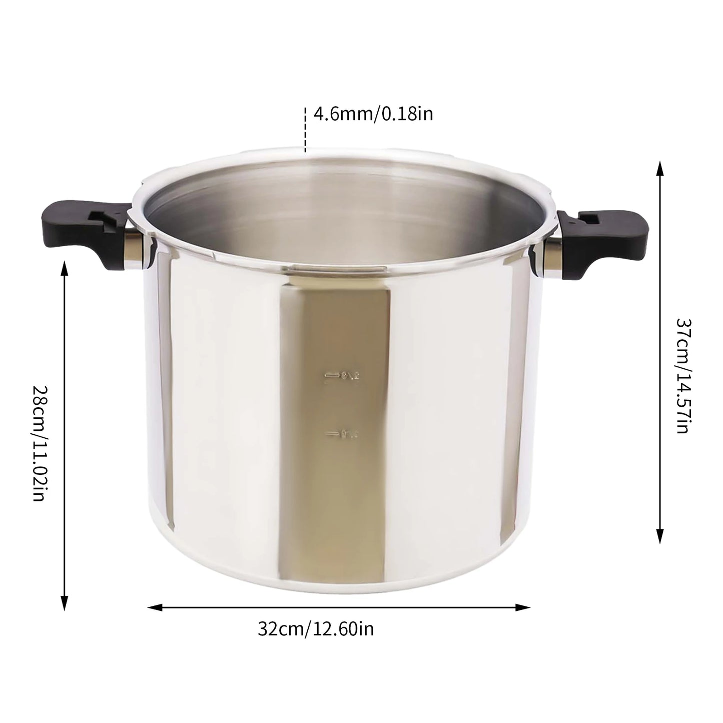 22L Aluminium Alloy Pressure Canner 90Kpa Thickened Explosion-proof Pressure Cooker Pot with Pressure Gauge and Safety Valve