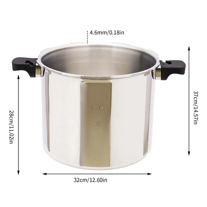 22L Aluminium Alloy Pressure Canner 90Kpa Thickened Explosion-proof Pressure Cooker Pot with Pressure Gauge and Safety Valve