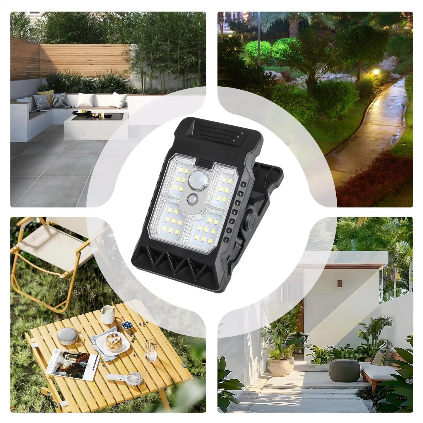 NEW upgrade Solar Light Chain Clip On Solar Motion Lights Outdoor 300LM Motion Sensor Security Lighting Waterproof Garden Decor