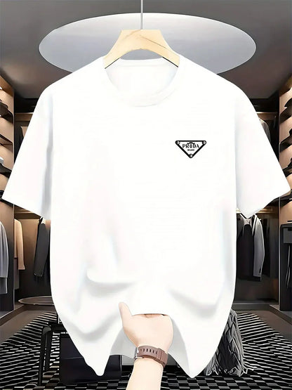 2026 New  men's Milan fashion trend international brand printed T-shirt, pure cotton round neck, casual urban luxury high-endY2K