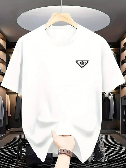 2026 New  men's Milan fashion trend international brand printed T-shirt, pure cotton round neck, casual urban luxury high-endY2K