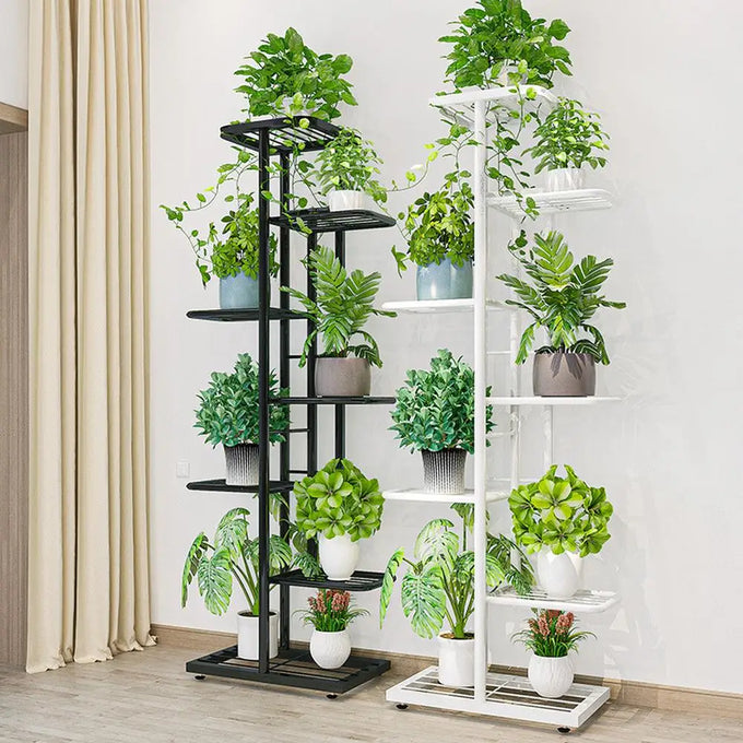 Eight-Tier Metal Plant Stand — product image
