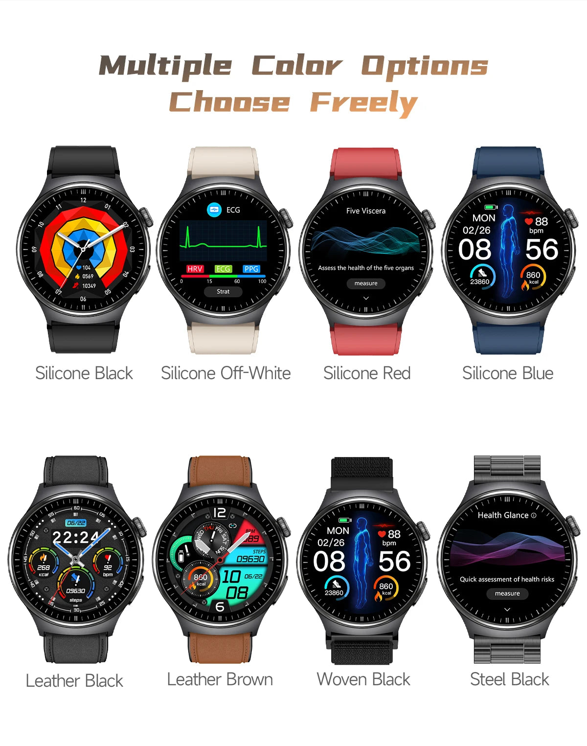 2026New High-end Health Smart Watch For Men Women Blood Lipids Uric Acid Blood Pressure Accurate Data ECG+PPG BT Call Smartwatch