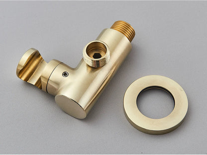 Brushed Gold Handheld Shower Bathroom Shower Faucet Hot & Cold Water Tap Brass Shower Holder 1.5M Hose Brass Shower Valve