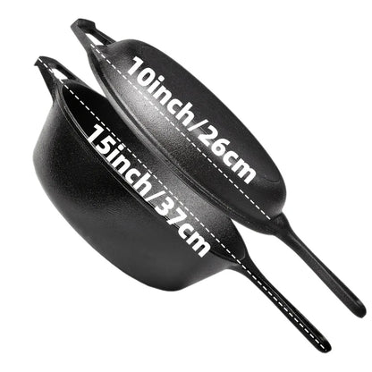 3PCS Cast Iron Skillet Set (6/8/10 Inch)  Pre-Seasoned, Heavy-Duty Pans for Oven, Grill & Campfire, Even Heat, Non-Stick Surface