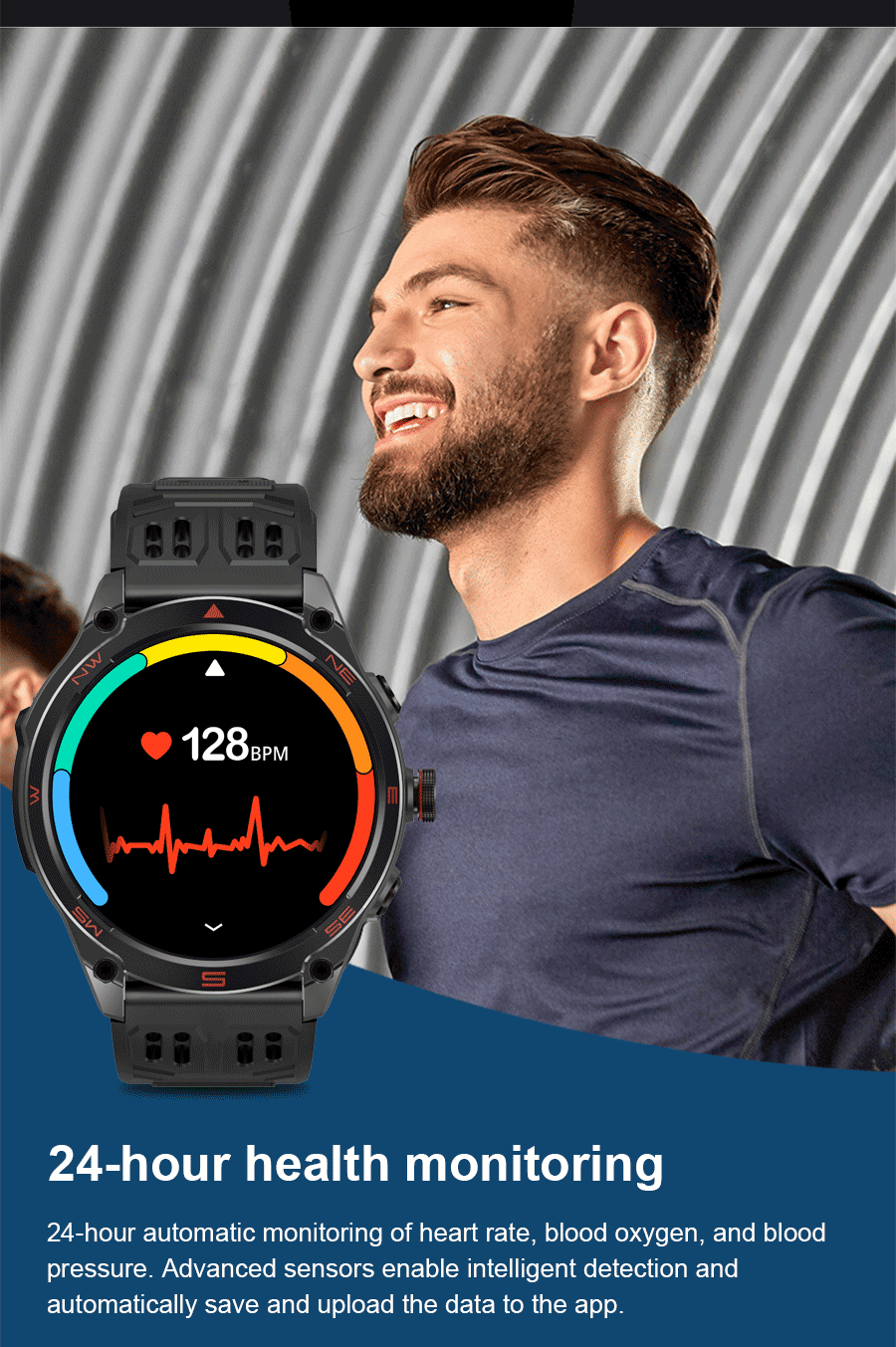 2026 Hot Sales Outdoor Durable GPS Sports Smart Watch Built-in GPS 1000mAh Battery 10ATM Waterproof 1.75" AOD Men Military Watch