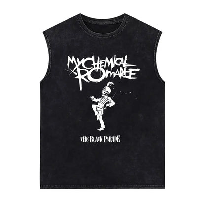 My Chemical Romance Vintage Washed Tank Tops Three Cheers for Sweet Revenge Sleeveless Vest Men Retro Punk Emo Rock Band T-shirt