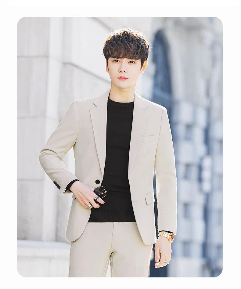 Blazer's New Men's Fashion Outdoor Travel Youth Wedding Campus Slimming Casual Korean-style Cool and Stylish Formal Wear Blazer