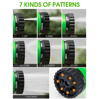 50FT Expandable Magic Hose Lightweight Design Durable Materials 7 Water Spraying Functions Gun Home Garden Watering Tools