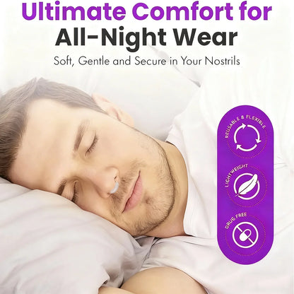 Silicone Anti Snoring Nose Clip Elastic Nasal Dilator for Better Sleep Improved Airflow Travel Home Use Comfort