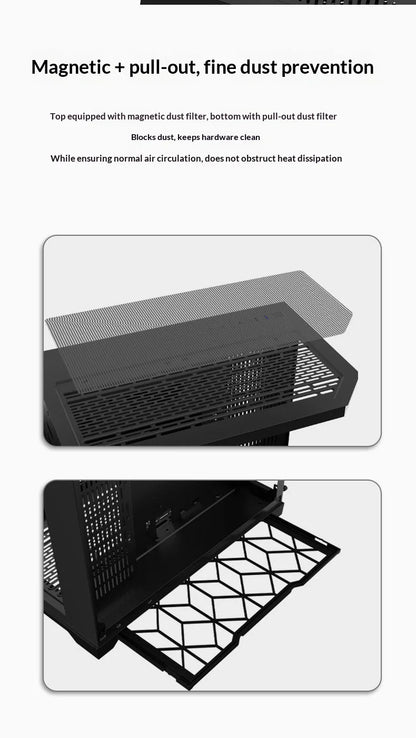 WJCOOLMAN Dreamer PLUS Secondary screen PC case with full side sea view room 360 water cooler Computer case gabinetes gamer
