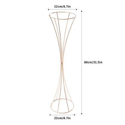 10pcs Golden Vase 80cm for Table Wedding, 31.5inch Metal Wedding Centerpieces Vase, Flower Road Lead Stand Stackable