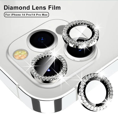 9D Diamond Lens Protector For iPhone 17 Pro Max Air Camera Tempered Glass Compatible with iPhone 14 15 16 Pro Max Ring Cover Cas