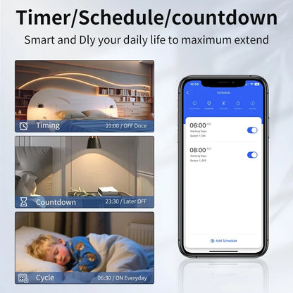 100-240V 16A Tuya Smart WiFi Switch Mini 1/2Gang Breaker Relay Smart Life App Remote Interruptor Google Home Alexa Voice Control