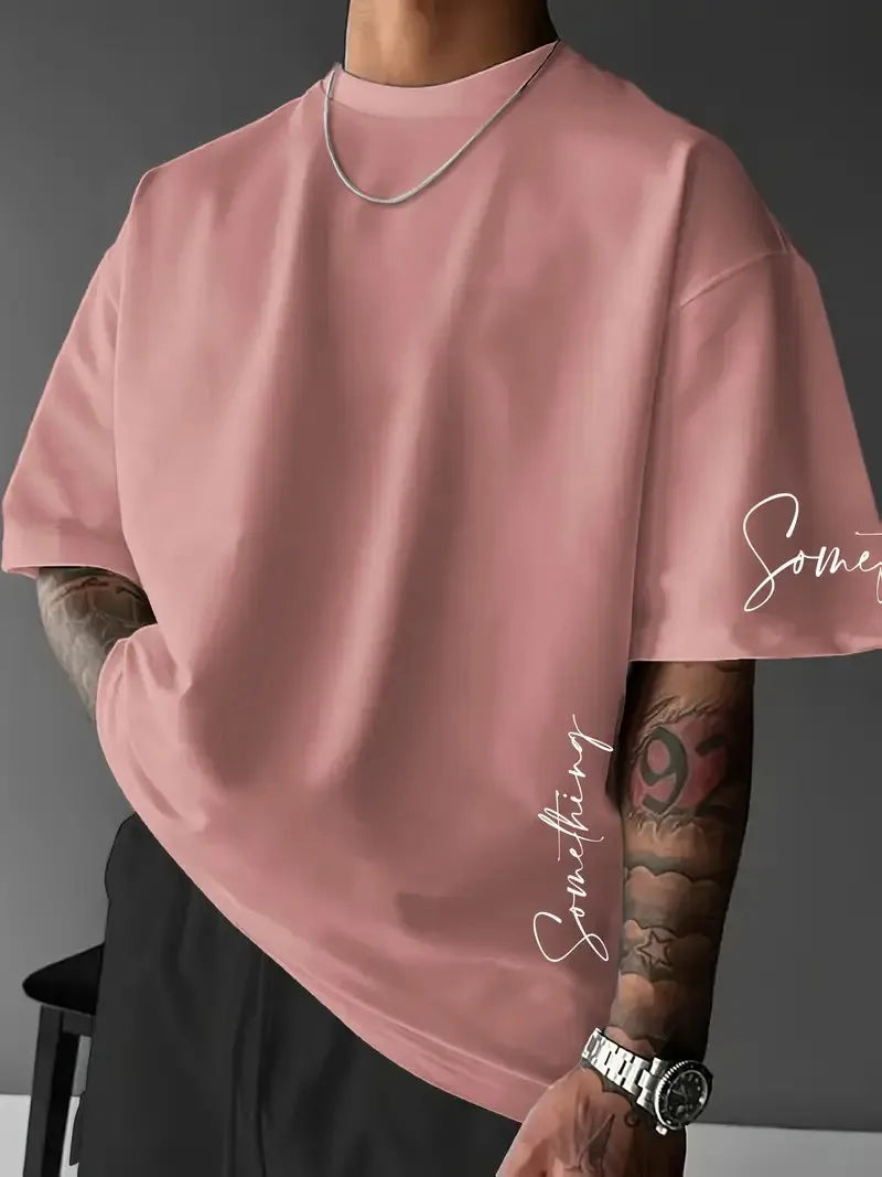 2026 Summer New Men's T-shirt with 3D Letter Pattern Printing Street Casual Fashion Comfortable Soft Breathable