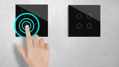 Tuya WiFi Smart On Off Light Switch 220V Power Button Wall Touch Alexa Google Home Voice With Without No Neutral Wire EU Two Way