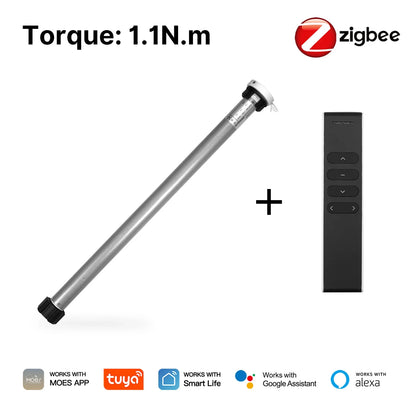 MOES Tuya Automatic Smart Zigbee Roller Shade Blinds Motor for 38mm Tube Remote Control work with Smart Life Alexa Google Home