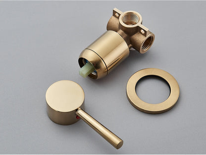 Brushed Gold Handheld Shower Bathroom Shower Faucet Hot & Cold Water Tap Brass Shower Holder 1.5M Hose Brass Shower Valve