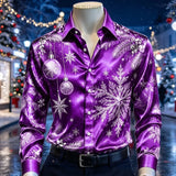 Men's Christmas Tree & Snowflake Shirt — view 20