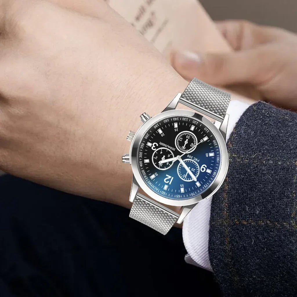Luxury Quartz Watch for Men Stainless Steel Dial Casual Quartz Wristwatches Bracele Watch Relogio Masculino Часы Мужские