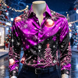 Men's Christmas Tree & Snowflake Shirt — view 17