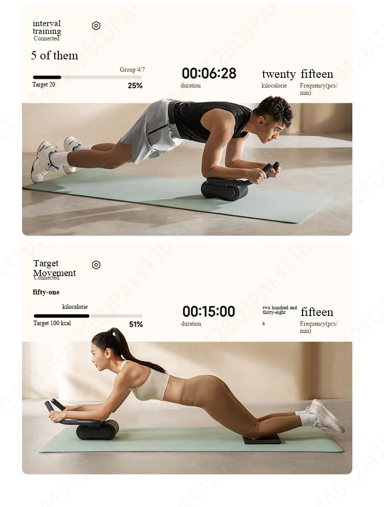 New Xiaomi Mijia Smart Abdominal Wheel Strong Load Bearing Non-Slip Roller Exercise Equipment Fitness Training For Mi Home App
