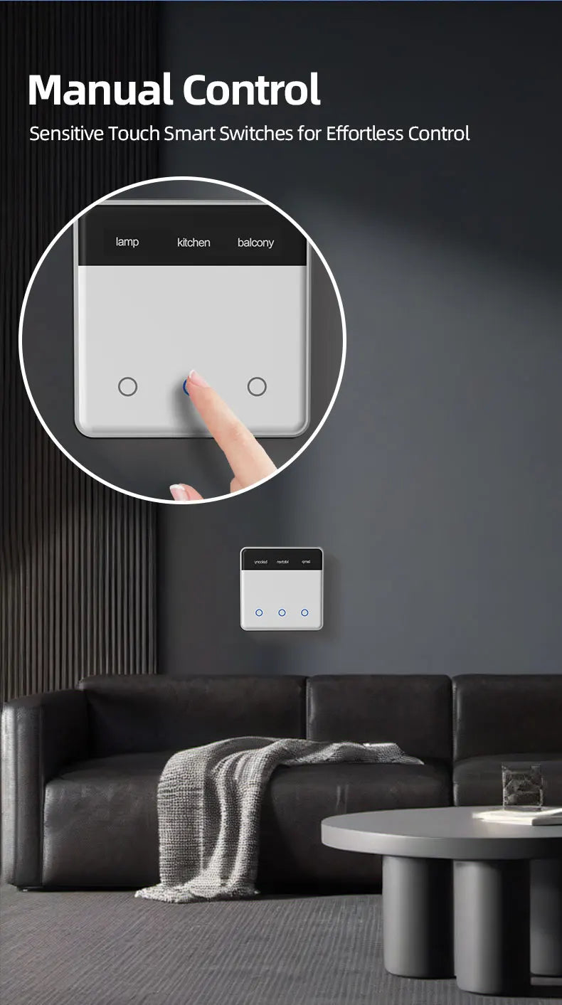 Zemismart DIY Name Switch EU Type Zigbee Smart Display Screen Touch Light Switch Works with Tuya Alexa Google Home Voice Control