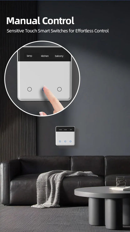 Zemismart DIY Name Switch EU Type Zigbee Smart Display Screen Touch Light Switch Works with Tuya Alexa Google Home Voice Control