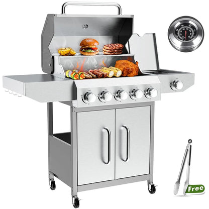 20000 BTU Porterhouse Tabletop Gas Grill 2 Burners Stainless Steel BBQ with Glass Lid Portable Outdoor, Customized