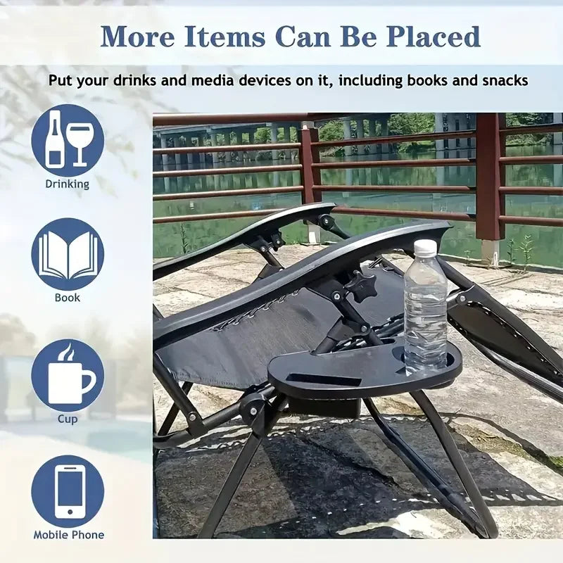 Beach Folding Leisure Lounger Bottle Cup Holder Folding Chair Side Table Attachment Fishing Chair Storage Tray Home Accessories
