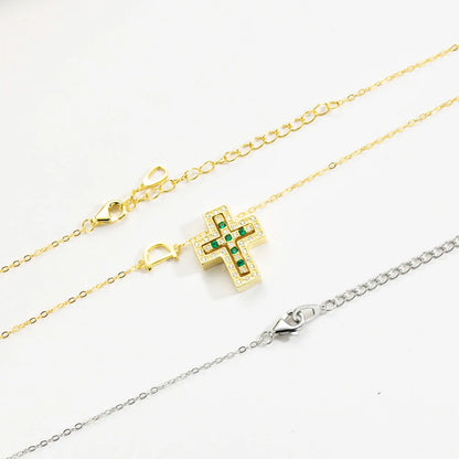 ANDYWEN 925 Sterling Silve Big Double Cross Pendant Long Chain Neckalce 2021 Korea Women High Quality D Twist Chain Jewelry Gift