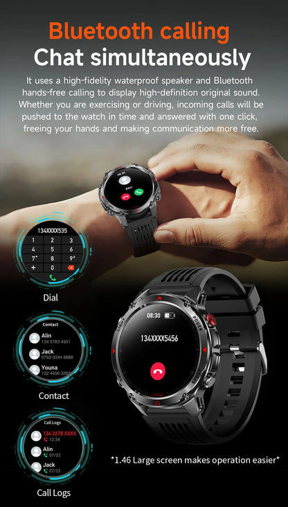 HT37 T-Rex 3 Pro Military GPS Smart Watch Waterproof Dual-band GNSS Compass Altimeter Swim 170 Sports Mode Watch with Flashlight