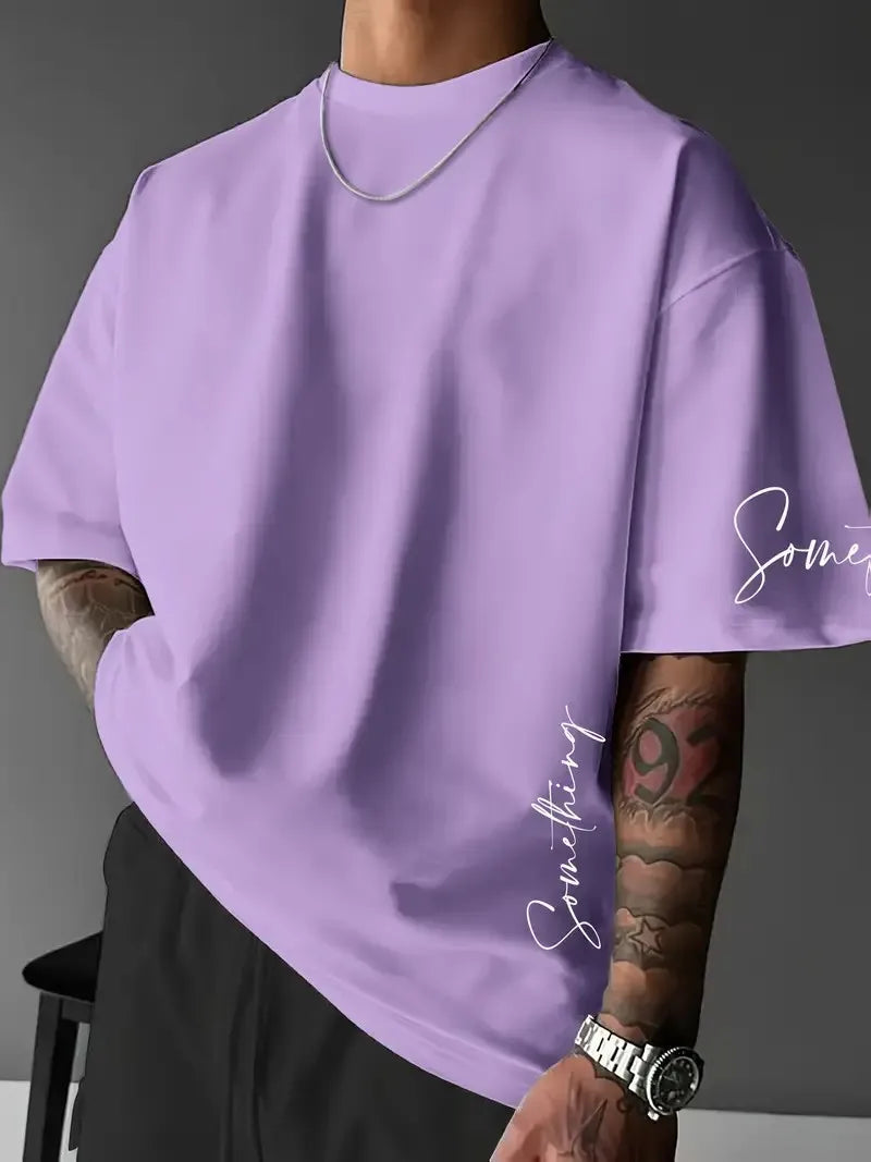 2026 Summer New Men's T-shirt with 3D Letter Pattern Printing Street Casual Fashion Comfortable Soft Breathable