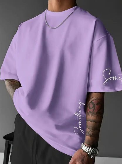 2026 Summer New Men's T-shirt with 3D Letter Pattern Printing Street Casual Fashion Comfortable Soft Breathable