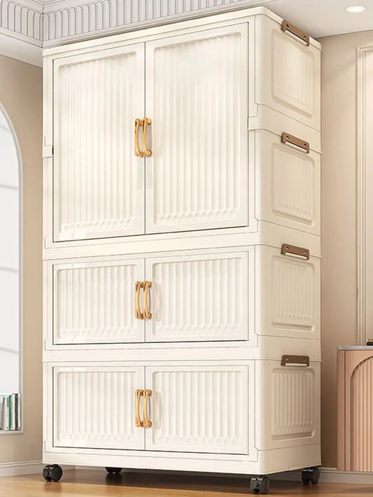 Large Capacity Dustproof Wardrobe Sundries Cabinet Multifunction Folding Storage Cabinet Locker Closet Organizer