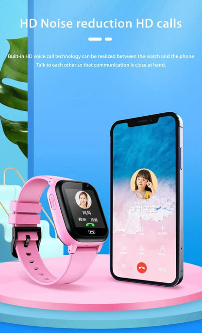 Lenovo 2026 New 5G Kids GPS Smart Watch SOS Location Call Sim Card HD Camera Waterproof Child Watch Present for iPhone Android