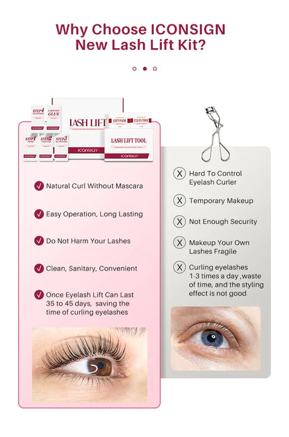 New ICONSIGN Upgrade Eyelash Lifting Sachets Set Lash Lift Kit Independent Pouch 5-8 Mins Fast Eyelash Perm Eye Lash Makeup Tool