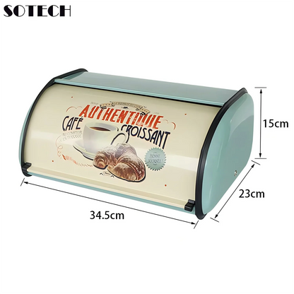 Metal Bread Box Black bread Bin Bread Storage box Food Storage Containers for Kitchen Large household Food Container