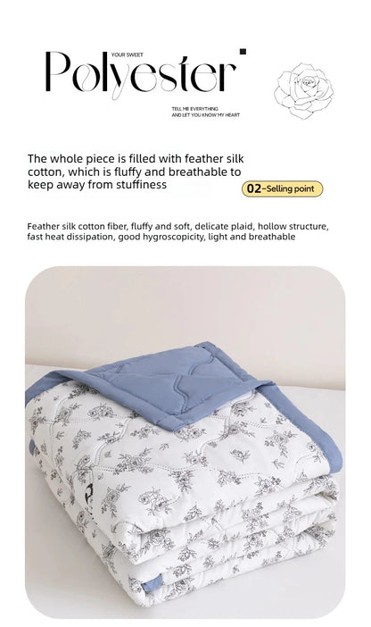 Washed cotton summer quilt skin-friendly grinding summer cool quilt printing student dormitory air conditioner quilt edredones colchas para niñas