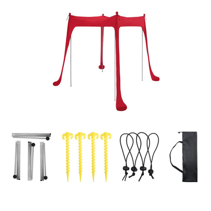 Family Beach Canopy ,Large Beach Sunshade Tent with Stability Poles,UPF50+Outdoor Shade for Beach,Camping,Party or Picnics