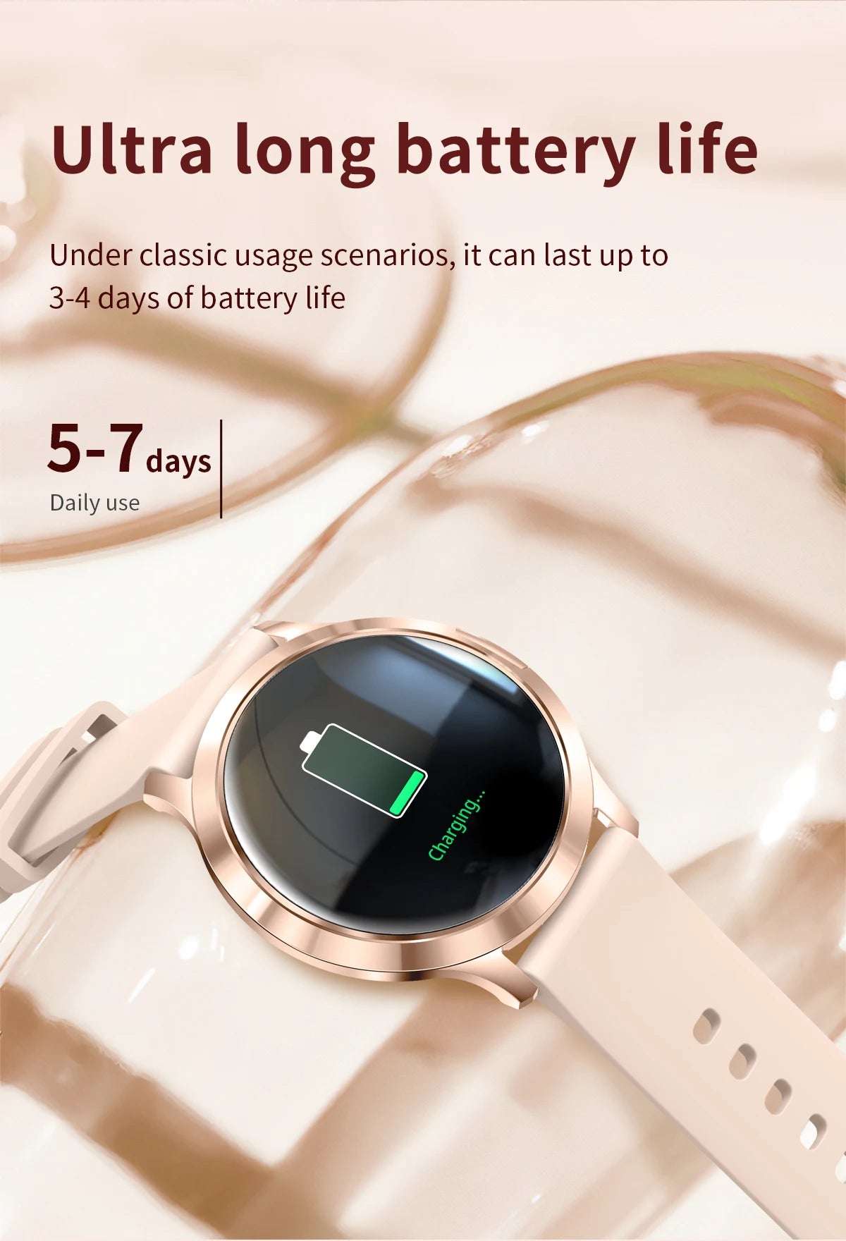 2026New Ultra-thin Women Smart Watch HD AMOLED Full Touch Screen Bluetooth Call Blood Pressure IP68 Waterproof NFC 7.3mm bracele