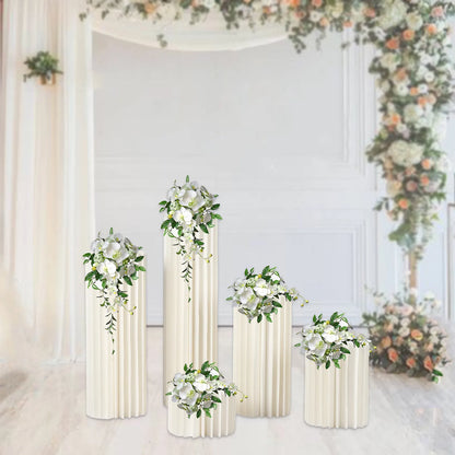Wedding Centerpieces Cardboard Vases 5 Set of Flower Vase Flowers Stand for Party Tables Decorations Cardboard Column Vases
