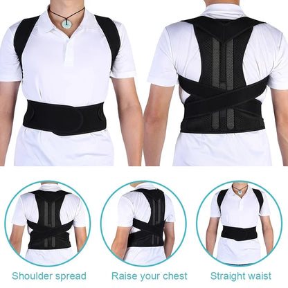 Back Brace Posture Corrector for Women & Men, Adjustable Back Lumbar Support Belt Shoulder Posture Support for Improve Scoliosis