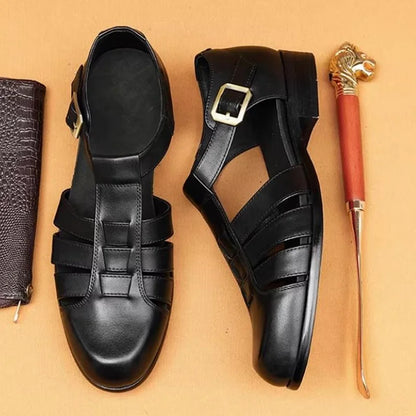 Summer Men's Sandals Leather Dress Shoes Outdoor Soft Pointed Formal Men Wedding Sandals Classic Light Slippers Sandals Sneakers